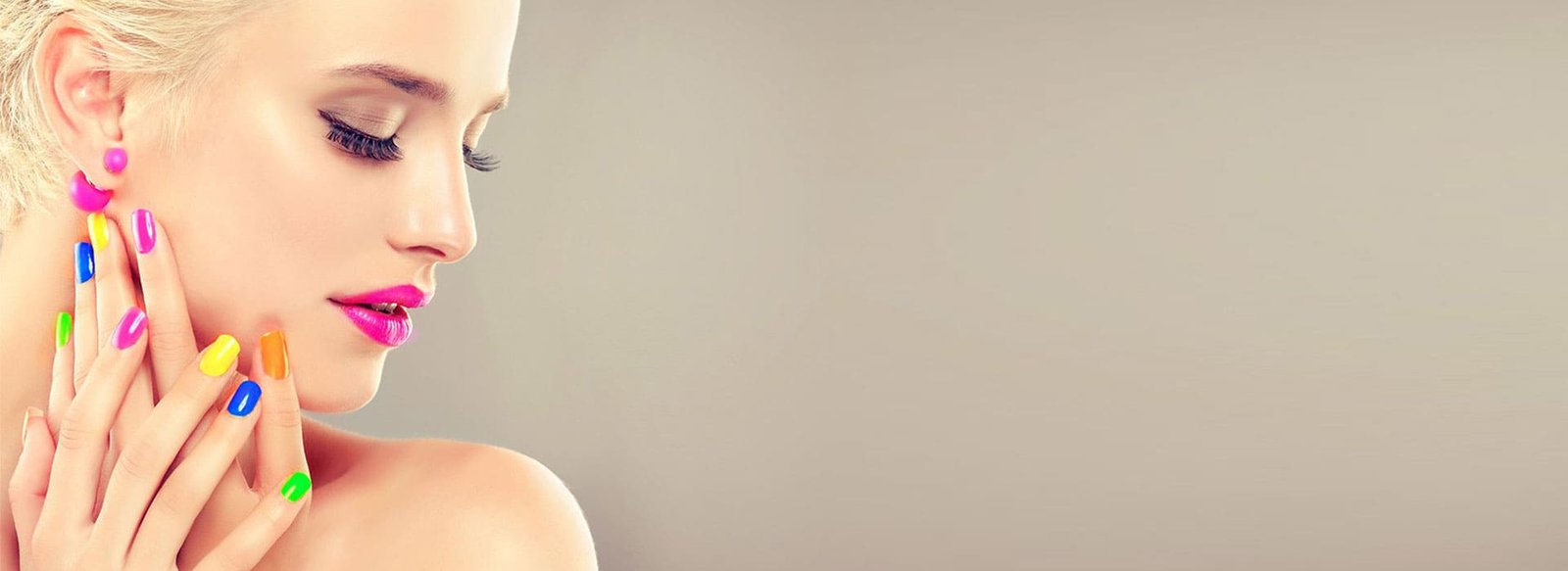 Colorful manicure creative look